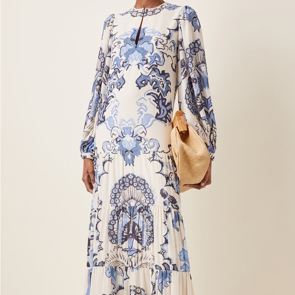 Johanna Ortiz Constellation Of Traits Crepe Tiered Maxi Dress - Picture 2 of 10